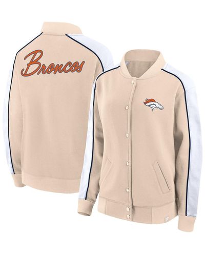 Fanatics Denver Broncos Lounge Full-snap Varsity Jacket - Natural