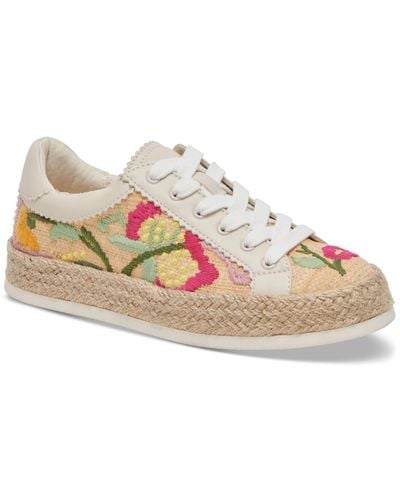 Dolce Vita Azalia Floral Crochet Espadrille Lace-up Sneakers - Pink