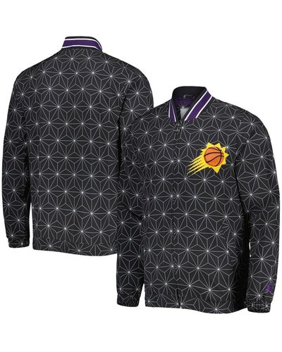 Starter Phoenix Suns In-field Play Fashion Satin Full-zip Varsity Jacket - Black