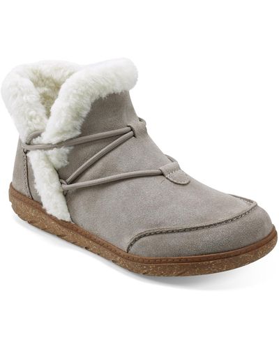 Earth Fleet Cold Weather Lace-up Casual Booties - Gray