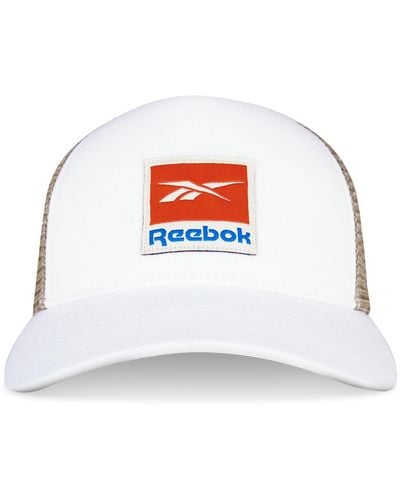 Reebok Embroidered Logo Patch Snapback Trucker Hat - White