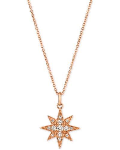 Le Vian Diamond Star Pendant Necklace (1/4 Ct. T.w.) In 14k Rose Gold - Metallic