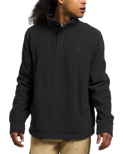 The North Face Pali Relaxed Fit Pile Fleece Quarter Snap Pullover - Blue
