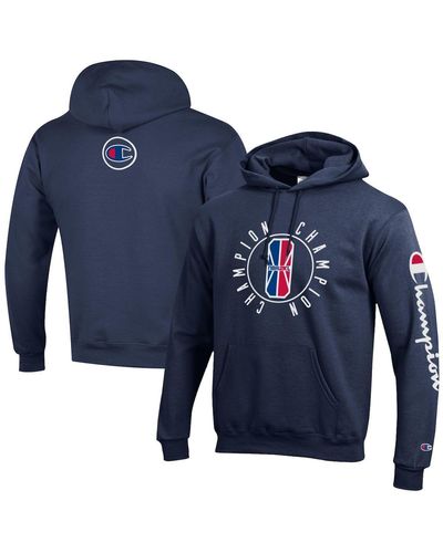 Champion And Nba 2k League In-game Logo Powerblend Pullover Hoodie - Blue