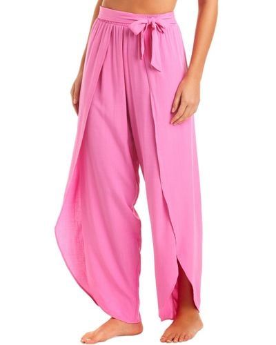 Jessica Simpson Tie-waist Beach Cover-up Pants - Pink