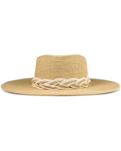 Lucky Brand Straw Boater Hat - Natural
