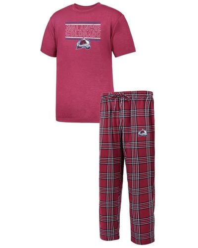 Profile Colorado Avalanche Big And Tall T-shirt And Pajama Pants Sleep Set - Purple