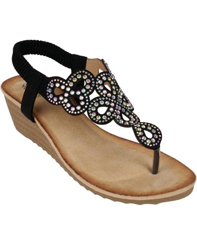 Gc Shoes Madelyn Embellished Wedge Sandals - Black