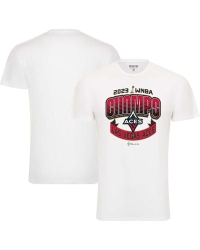 Sportiqe And Las Vegas Aces 2023 Wnba Finals Champions Banner Super Soft Comfy Tri-blend T-shirt - White