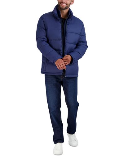 Cole Haan Stand Collar Puffer Jacket - Blue