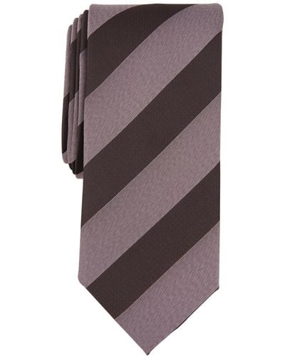 Tallia Casella Stripe Tie - Brown