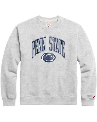League Collegiate Wear Distressed Penn State Nittany Lions Tall Arch Essential Pullover Sweatshirt - Gray