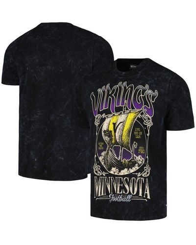 The Wild Collective And Distressed Minnesota Vikings Tour Band T-shirt - Black