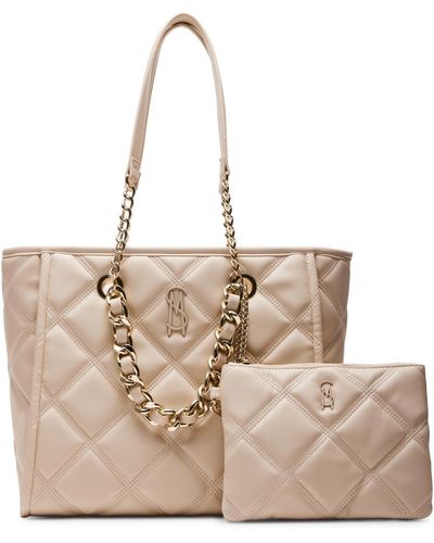 Steve Madden Katt Faux Leather Quilted Tote - Natural