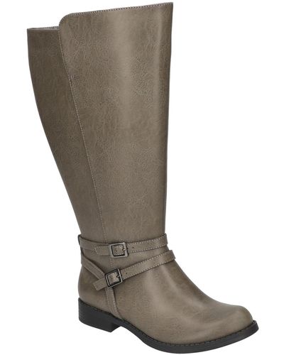 Easy Street Bay Plus Plus Athletic Shafted Extra Wide Calf Tall Boots - Gray