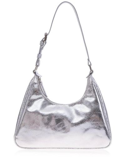 Joanna Maxham Prism Leather Hobo (silver) - White