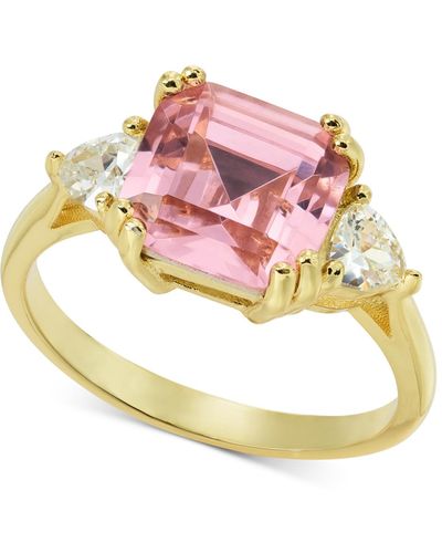 Charter Club Tone Cubic Zirconia & Square Pink Crystal Ring - White