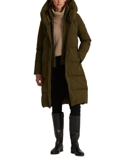 Lauren by Ralph Lauren Oversized-collar Hooded Down Coat - Natural