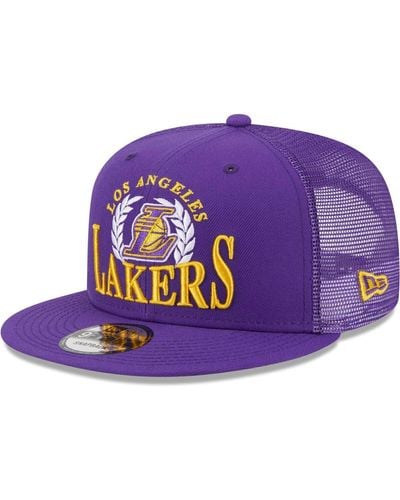 KTZ Los Angeles Lakers Bold Laurels 9fifty Snapback Hat - Purple