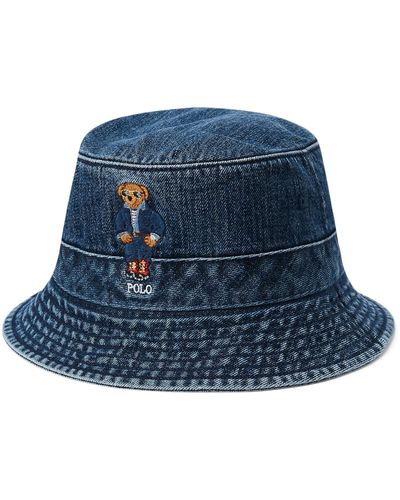 Polo Ralph Lauren Polo Bear Denim Bucket Hat - Blue
