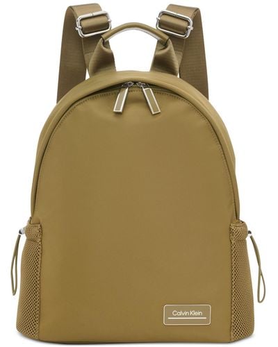 Calvin Klein Jessie Mesh Side Pocket Nylon Backpack - Green
