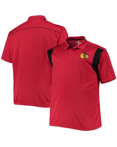Profile Chicago Blackhawks Big And Tall Birdseye Polo Shirt - Red