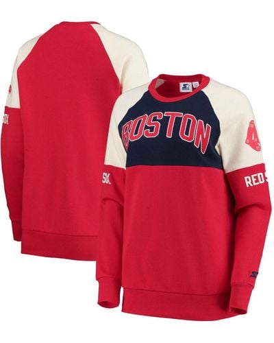 Starter Boston Red Sox Baseline Raglan Historic Logo Pullover Sweatshirt