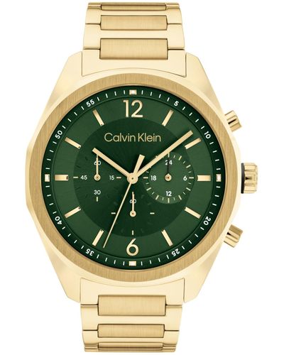 Calvin Klein Multifunction -tone Stainless Steel Bracelet Watch 45mm - Green