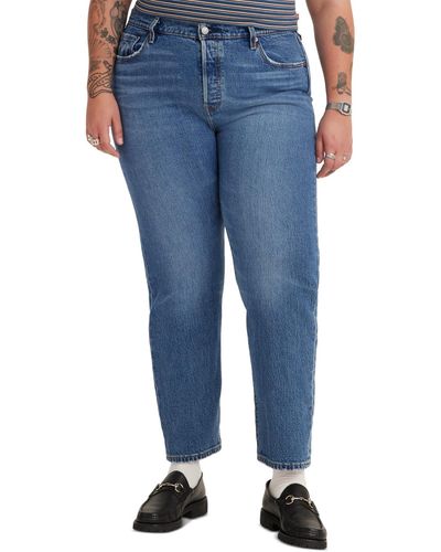 Levi's Trendy Plus Size 501 Cotton High-rise Jeans - Blue