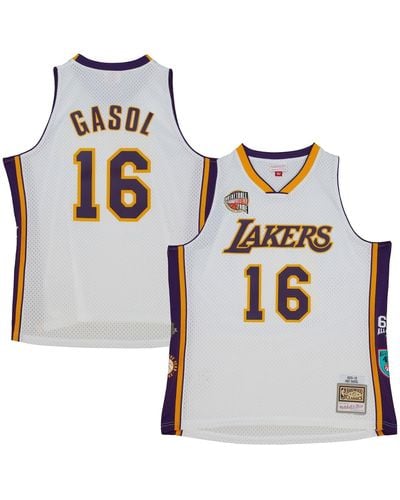 Mitchell & Ness And Pau Gasol Los Angeles Lakers Hall Of Fame Class Of 2023 Throwback Swingman Jersey - White