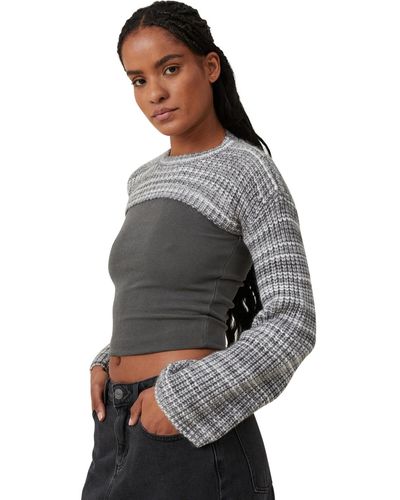 Cotton On Shrug Crop Pullover Top - Gray