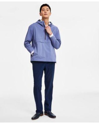 Alfani Alfatech Popover Anorak Lightweight Jacket Alfatech Pants Gradient Plaid Long Sleeve Button Up Shirt Created For Macys - Blue