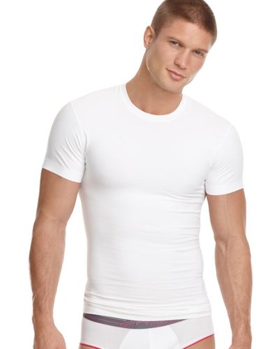 2xist 2(x)ist Men's Undewear, Body Shaper Shape Form Slimming Tagless Crew Neck T Shirt - White
