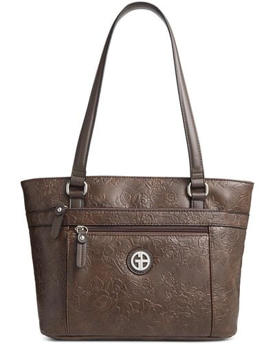 NEW GIANI BERNINI Texture Faux-Ostrich Leather Women Crossbody Purse Bag  MOCHA | eBay