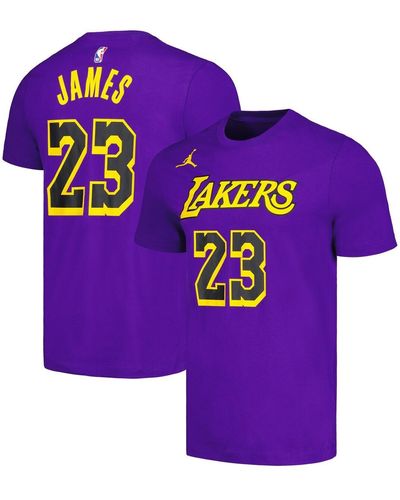 Nike Lebron James Los Angeles Lakers 2022/23 Statement Edition Name And Number T-shirt - Purple