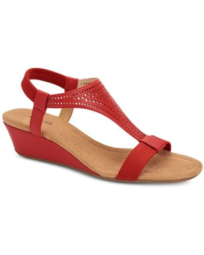 Alfani Vacanzaa Wedge Sandals, Created For Macy's - Red