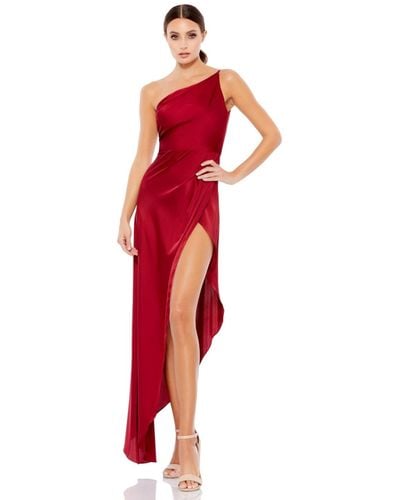 Mac Duggal Ieena Asymmetrical One Shoulder Gown - Red