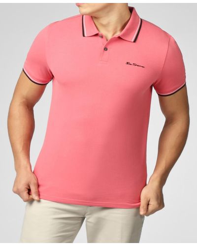 Ben Sherman Signature Short Sleeve Polo Shirt - Pink
