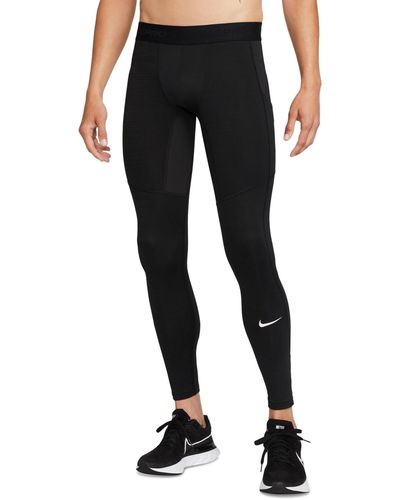 Nike Pro Warm Slim-fit Dri-fit Fitness Tights - Black