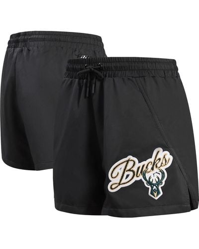Pro Standard Milwaukee Bucks Script Woven Shorts - Black