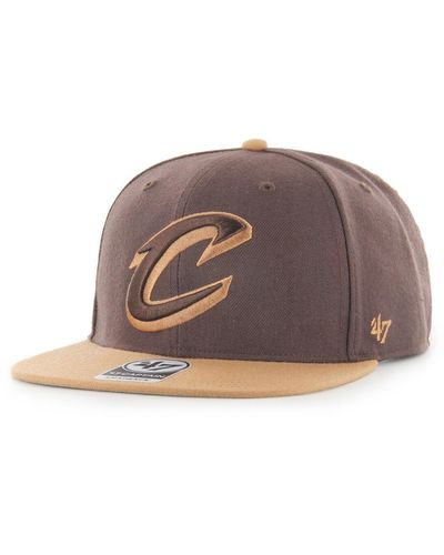 '47 Cleveland Cavaliers No Shot Two-tone Captain Snapback Hat - Brown