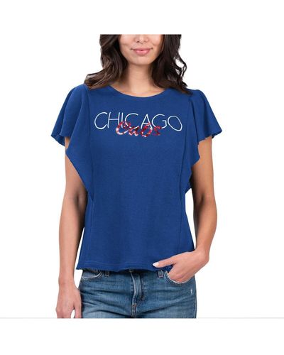 G-III 4Her by Carl Banks Chicago Cubs Crowd Wave T-shirt - Blue