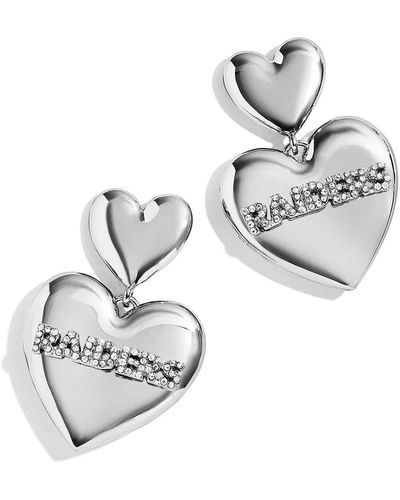 WEAR by Erin Andrews X Baublebar Las Vegas Raiders Heart Statement Drop Earrings - Metallic