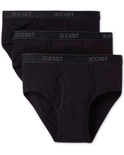 2xist Men's Cotton Briefs, 3 Pack - Black