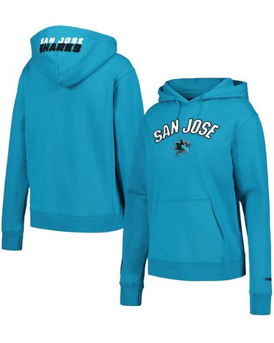 Pro Standard San Jose Sharks Classic Chenille Pullover Hoodie - Blue