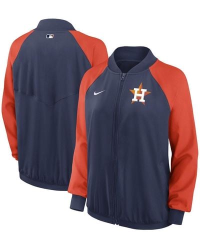 Nike Houston Astros Authentic Collection Team Raglan Performance Full-zip Jacket - Blue
