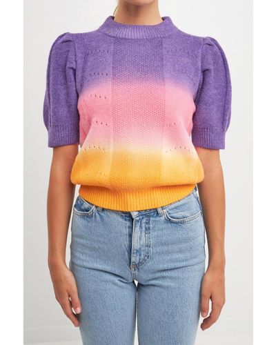 English Factory Ombre Sweater Top - Purple