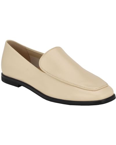 Calvin Klein Nolla Square Toe Slip-on Casual Loafers - White