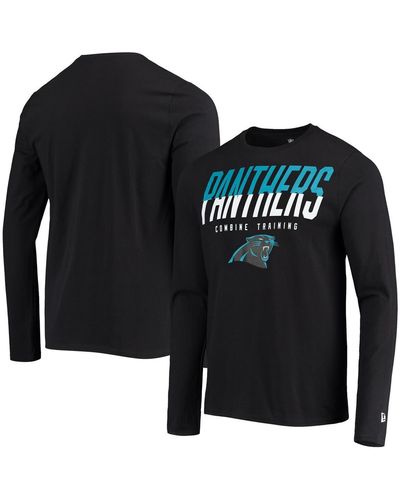 KTZ Carolina Panthers Combine Authentic Split Line Long Sleeve T-shirt - Black