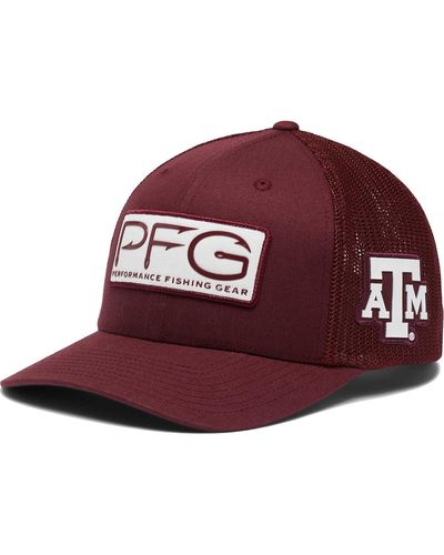 Columbia Texas A&m aggies Pfg Hooks Flex Hat - Red